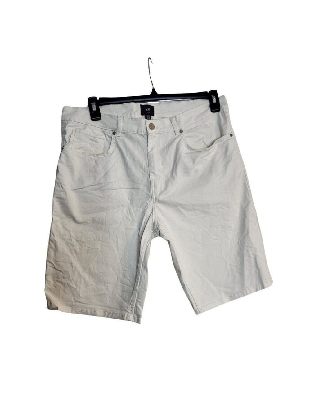 H&M MENS WHITE SLIM FIT SHORTS   RJ0503P